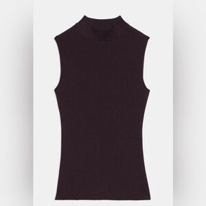 Theory black Ribbed Tank Top in Crepe Knit size SP